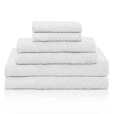 Basketweave Jacquard Cotton Modern Absorbent 6-Piece Towel Set By Blue Nile Mills 13 Basketweave Jacquard Cotton Modern Absorbent 6-Piece Towel Set By Blue Nile Mills - Image 11