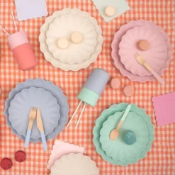 Meri-Meri Meri Meri Small Pink Reusable Bamboo Plates (Pack Of 6) -Baxton Studio Store GUEST 530c2601 eb70 450b a166 8904fa0b9238