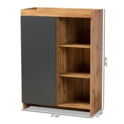 Caspian Wood Shoe Cabinet Gray/Brown - Baxton Studio -Baxton Studio Store GUEST 54eefff8 6da7 425c 93a5 da062f3f7614