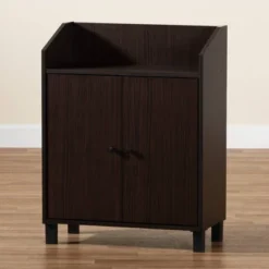 Rossin Wood 2 Door Entryway Shoe Cabinet - Baxton Studio -Baxton Studio Store GUEST 563b7290 91a9 4992 8318 6ebb5b202320