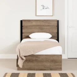 Arlen Mates Bed And Headboard Set Weathered Oak - South Shore -Baxton Studio Store GUEST 567d5750 096f 4da6 8552 f611f14c4271