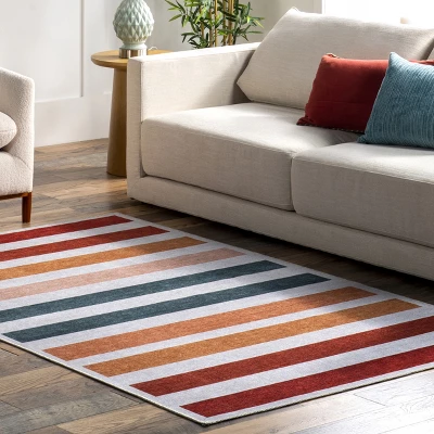 NuLOOM Colorful Striped Machine Washable Kids Area Rug 10 NuLOOM Colorful Striped Machine Washable Kids Area Rug - Image 8
