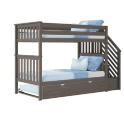 Max & Lily Twin Over Twin Staircase Bunk With Trundle -Baxton Studio Store GUEST 579aef09 26c9 41e3 98ee 304801d2df4c