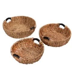 Honey-Can-Do 3pc Round Natural Baskets Wood -Baxton Studio Store GUEST 5a2dd7a5 036f 454d bc01 9c416db779f6