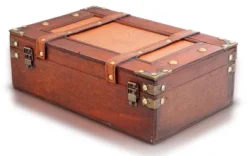 Brynnberg 13"x8,3"x4,3" Wooden Pirate Flap Closure Treasure Chest - Lockable