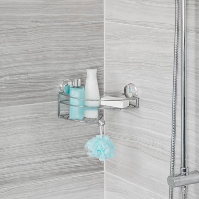 Stick N Lock Plus Kroma Combo Shower Basket Chrome - Better Living Products 4 Stick N Lock Plus Kroma Combo Shower Basket Chrome - Better Living Products - Image 2