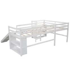 Twin Size L-Shaped Loft Bed With Movable Two-Tier Shelves And Slide - ModernLuxe 19 Twin Size L-Shaped Loft Bed With Movable Two-Tier Shelves And Slide - ModernLuxe -Baxton Studio Store GUEST 5d4ded7e c973 42ec bbca 2044f5e3333d