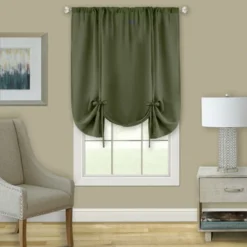 Kate Aurora Shabby Linen Farmhouse Sheer Flax Curtain Tie Up Single Window Curtain Shade -Baxton Studio Store GUEST 5d504a21 ecac 4326 8ab5 658731b143f7