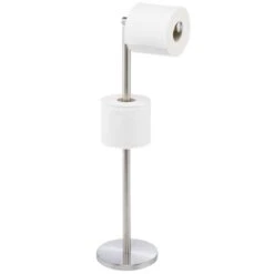 MDesign Toilet Paper Roll Holder Stand/Dispenser - Brushed Stainless - Bronze -Baxton Studio Store GUEST 5dd62c63 4a64 41a2 8c7a 3c66502bf645