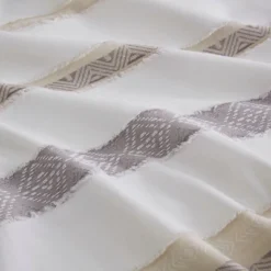 Madison Park 5pc Cove Clipped Jacquard Comforter Set White/Assorted Beiges -Baxton Studio Store GUEST 5e050b15 cb07 4d79 847d 6024140b83fa