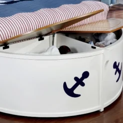 Twin Collindale Boat Design Kids' Bed With Trundle White/Oak - MiBasics -Baxton Studio Store GUEST 5f2c8652 9c1e 44aa a0b6 806d1efad36c