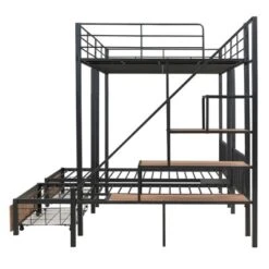 Full Over Twin-Twin Triple Bunk Bed With Drawers And Staircase - ModernLuxe -Baxton Studio Store GUEST 5f89cb1e e663 463b 93ab dc607e583caf