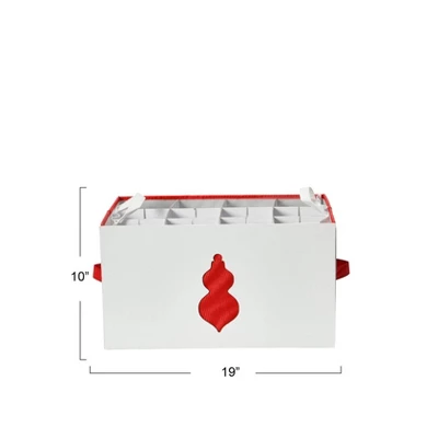 Household Essentials Ornament Storage Chest With 24 Pockets Green 9 Household Essentials Ornament Storage Chest With 24 Pockets Green - Image 7