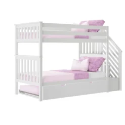 Max & Lily Twin Over Twin Staircase Bunk With Trundle -Baxton Studio Store GUEST 60caf903 1dde 4f02 8be9 ad2e9604e110