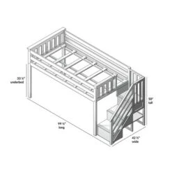 Max & Lily Twin Low Loft Bed With Staircase -Baxton Studio Store GUEST 60f6fe14 c738 4270 9f98 bb29657d0a7e