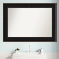 44" X 32" Non-Beveled Mezzanine Wood Bathroom Wall Mirror Espresso Brown - Amanti Art -Baxton Studio Store GUEST 623fb826 f4fe 423e ab0f d916da584c1e