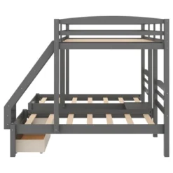 Full Over Twin & Twin Bunk Bed, Gray - ModernLuxe -Baxton Studio Store GUEST 6270b07f 33ee 4eb7 8c36 2fadcd7bd6ff