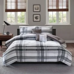 Slate Plaid Comforter Set Black -Baxton Studio Store GUEST 62b17378 66b5 42d1 80fc 2f6f08538970