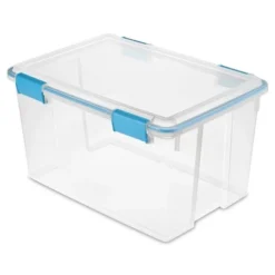 Sterilite 54 Quart Clear Plastic Stackable Storage Container Box Bin With Air Tight Gasket Seal Latching Lid Long Term Organizing Solution -Baxton Studio Store GUEST 62d6076f 953f 432d b5ef 8e98d9717a4d
