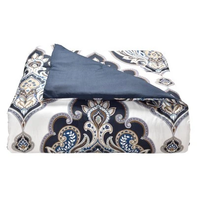 Danica Bed In A Bag Comforter Set Navy Blue Navy Blue/Off White - Lanwood Home 5 Danica Bed In A Bag Comforter Set Navy Blue Navy Blue/Off White - Lanwood Home - Image 3