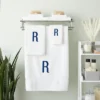 Juvale 3 Piece Letter R Monogrammed Bath Towels Set, White Cotton Bath Towel, Hand Towel, And Washcloth W Blue Embroidered Initial R For Wedding Gift -Baxton Studio Store GUEST 630e22f8 6db1 4d40 aee6 c779ed334ad4