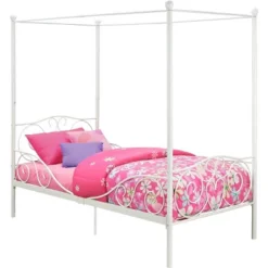 Twin Clara Metal Bed White - Room & Joy -Baxton Studio Store GUEST 63fc5265 dea5 48d5 a36b 4239a7eb9b36