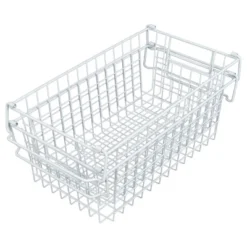 Set Of 2 Storage Bins - Basket Set For Toy, Kitchen, Closet, And Bathroom Storage - Medium Shelf Organizers With Handles By Home-Complete (White) -Baxton Studio Store GUEST 65b08a5c 6173 4b4f a6fb e5bf2583ab75