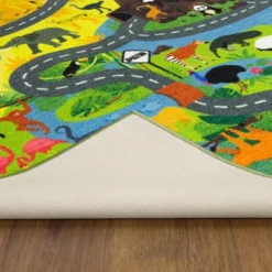 KC CUBS Boy & Girl Kids Animal Safari Car Vehicle Traffic Road Educational Learning & Game Play Nursery Bedroom Classroom Rug Carpet -Baxton Studio Store GUEST 65cfea33 90c1 4aeb 828a 5fb5eda6a2e8