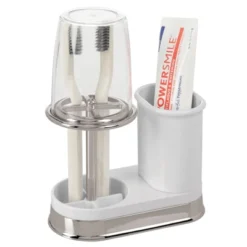 MDesign Toothpaste/Toothbrush Holder Stand Center, Rinse Cup/Cover 23 MDesign Toothpaste/Toothbrush Holder Stand Center, Rinse Cup/Cover -Baxton Studio Store GUEST 66152899 cdc0 4bc2 8170 bda50cc19228