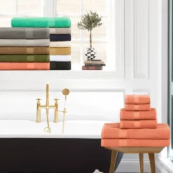 Absorbent Eco-Friendly Cotton Assorted 6-Piece Bath, Hand, Face Towel Set By Blue Nile Mills -Baxton Studio Store GUEST 665b7d5b be05 40b9 a710 3849fc2b89d3