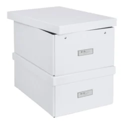 Bigso Box Of Sweden 11"X15"X6" Set Of 2 Katia Box White