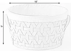 Vintiquewise Wooden Round Display Basket Bins, Lined With White Fabric, Food Gift Basket, Large -Baxton Studio Store GUEST 67b71736 c17b 4c39 89b9 596384409c17