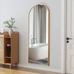 Malinda 64" X 21" Arched Free Standing Body Mirror, Metal Framed Full Length Wall Mirror, Large Floor Mirror - The Pop Home -Baxton Studio Store GUEST 67c475e4 b5d8 4070 ae96 fa2dfcc17cc4