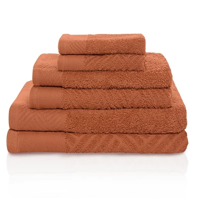Basketweave Jacquard Cotton Modern Absorbent 6-Piece Towel Set By Blue Nile Mills 10 Basketweave Jacquard Cotton Modern Absorbent 6-Piece Towel Set By Blue Nile Mills - Image 8