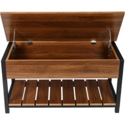 Honey-Can-Do Shoe Storage Bench Walnut -Baxton Studio Store GUEST 687d0c6a 6403 4ea6 94bf a9374216de76