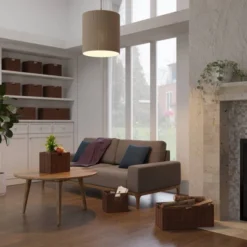 3pc Tessa Woven Rope 2 Small And 1 Large Basket Set Walnut - Winsome -Baxton Studio Store GUEST 6898977a 65e4 4af7 954d 53349f5bbadb