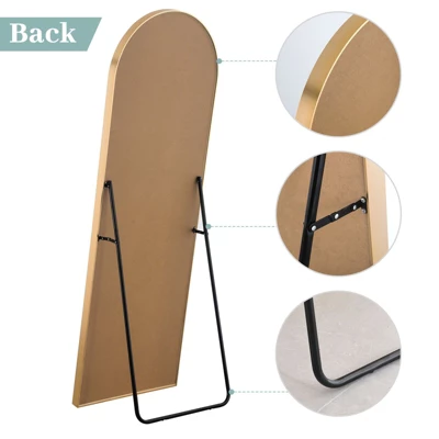 Rhea Arched Full Length Mirror 71"x31", Large Floor Mirror With Stand Or Leaning Against Wall For Bedroom - The Pop Home 5 Rhea Arched Full Length Mirror 71"x31", Large Floor Mirror With Stand Or Leaning Against Wall For Bedroom - The Pop Home - Image 3
