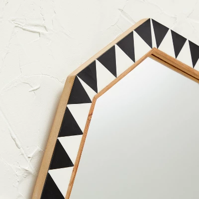 18" X 24" Wood Resin Decorative Wall Mirror Brown - Opalhouse™ Designed With Jungalow™ 4 18" X 24" Wood Resin Decorative Wall Mirror Brown - Opalhouse™ Designed With Jungalow™ - Image 2