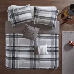 Slate Plaid Comforter Set Black -Baxton Studio Store GUEST 6b119547 d2a4 4fbf 87f3 41f9a6c88153