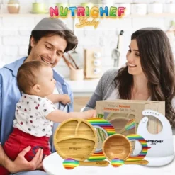 NutriChef Rainbow Dinnerware Set With Bibs For Kids -Baxton Studio Store GUEST 6b7b56d9 75de 43a7 ba9b 735e660f72f6