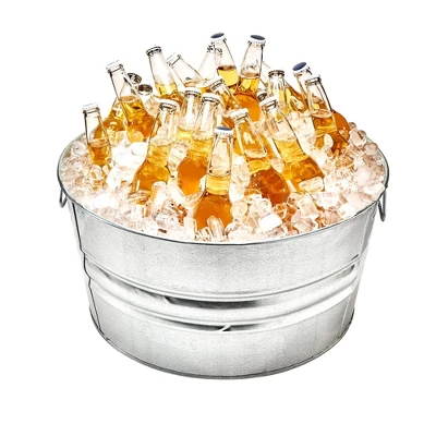 Behrens 15gal Galvanized Steel Round Tub Silver 4 Behrens 15gal Galvanized Steel Round Tub Silver - Image 2