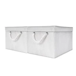 WeThinkStorage 2pk 34L Foldable Organizing Storage Bin With Rope Handle And Lid -Baxton Studio Store GUEST 6cdefda5 4481 4d4f ac01 a90a0604eccc