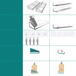 Vdomus Acrylic Transparent Wall Mounted Bathroom Shelves, 2-Pack -Baxton Studio Store GUEST 6de2e942 1b3b 4ea7 a4ca d7e617d83668