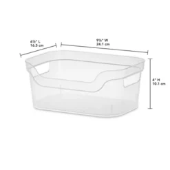 Sterilite 9.5 X 6.5 X 4 Inch Small Open Scoop Front Clear Storage Bin With Comfortable Carry Through Handles For Household Organization -Baxton Studio Store GUEST 6dfcd2d8 b58e 4e2c 809a a28a7a21a5e2
