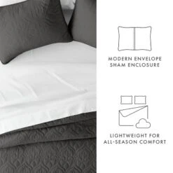 Quilted Coverlet And Shams Set Damask Square Herringbone Pattern - Becky Cameron -Baxton Studio Store GUEST 6e4dd7b7 c64d 44c3 9fe9 ed4a771ba820