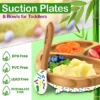 NutriChef Sparkle Bamboo Dinnerware Set With Silicone Suction For Kids -Baxton Studio Store GUEST 70f2788d 094c 497f b95c dded93d6de71