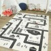 4'1"x5'6" Roadmap Black/White Rug - Balta Rugs -Baxton Studio Store GUEST 7197c780 a23b 4eb7 9155 37cc727979cf