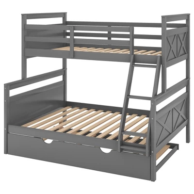 Twin Over Full Bunk Bed With Twin Size Trundle Bed, Ladder And Guardrail-ModernLuxe 12 Twin Over Full Bunk Bed With Twin Size Trundle Bed, Ladder And Guardrail-ModernLuxe - Image 10