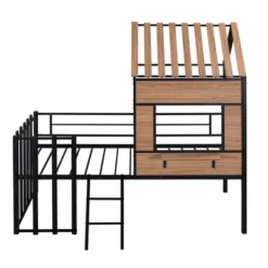 Metal Twin Size Loft Bed With Roof, Windows, Railing And Ladder - ModernLuxe 13 Metal Twin Size Loft Bed With Roof, Windows, Railing And Ladder - ModernLuxe -Baxton Studio Store GUEST 733f9e64 d522 4d2b af19 7d5d00001745