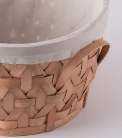 Vintiquewise Wooden Round Display Basket Bins, Lined With White Fabric, Food Gift Basket, Large -Baxton Studio Store GUEST 73890b13 3dfc 44dd 935a efcc5e79d134